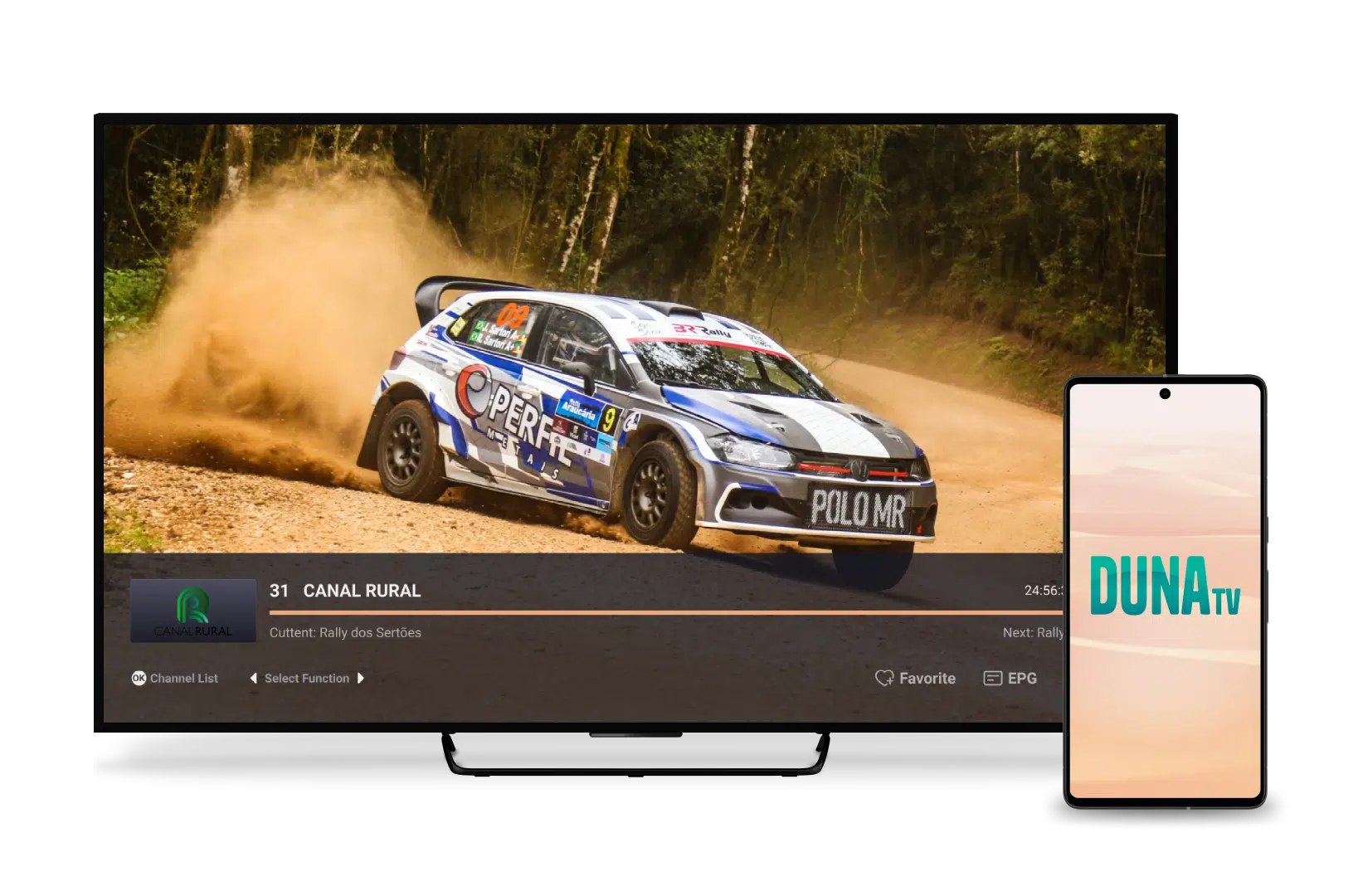 Duna Tv App em funcionamento em Smart TV e Celular